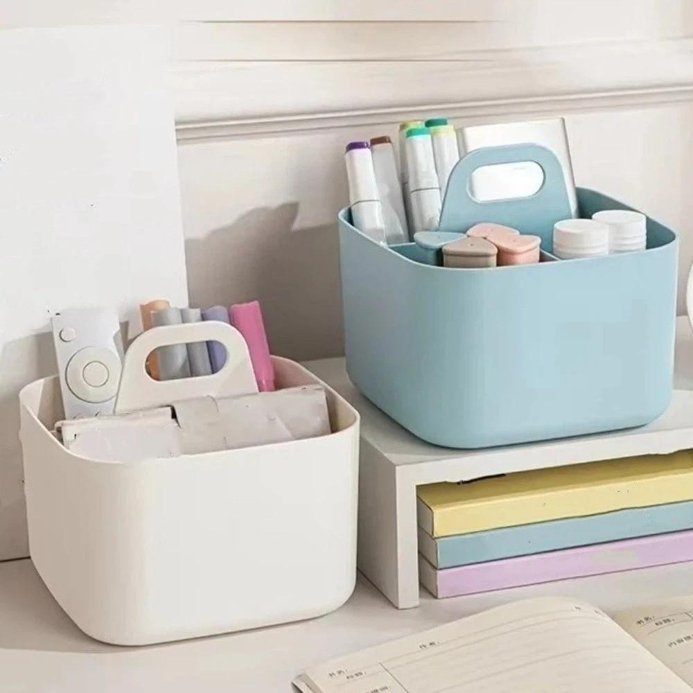 Plastic Cosmetic Organiser Multi-compartment Portable Storage Box Desk Storage Basket Office