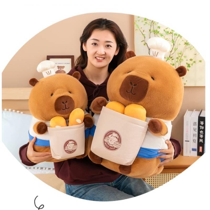 Capybara Chef Plush Toy Cartoon Animal Stuffed Doll Room Decoration Kids Gift