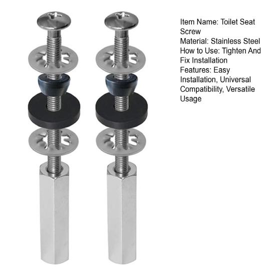 Комплект для замены винтов для сиденья унитаза из нержавеющей стали, прочные болты с гайками и шайбами, универсальные болты для унитаза