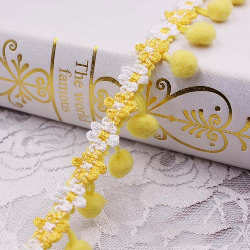 1/5/10Yards Pom Pom Trim Lace Fabric MINI Pearl Pompom Fringe Ribbon Sewing Lace Kintted Fabric Handmade DIY Craft Accessories