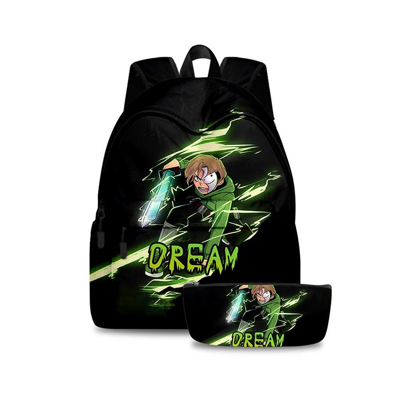 2 шт./набор Dreamwastaken Dream Smp 3D-принт Рюкзак Школьная сумка Сумка для карандашей Для мужчин и женщин