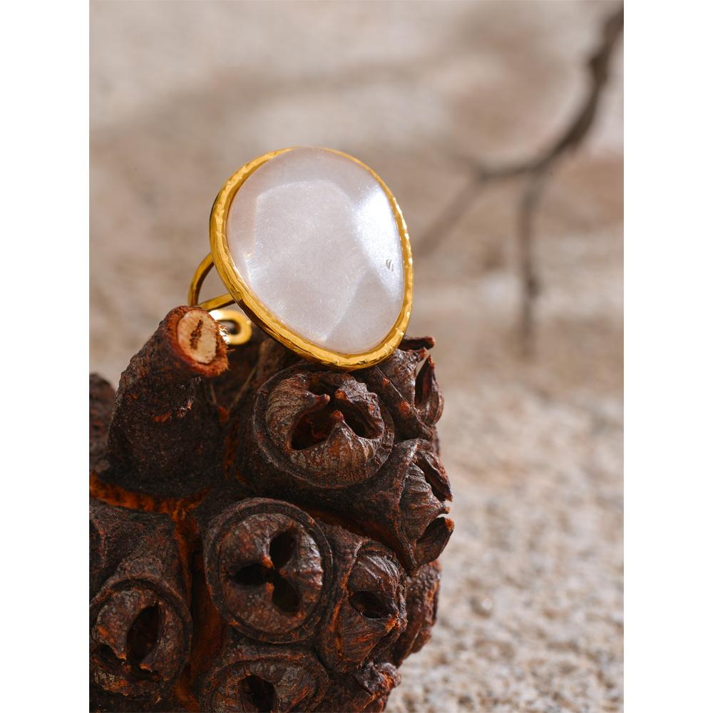 Eetit Изысканное разноцветное кольцо из смолы с карамельным узором, белое, розовое, синее, желтое, регулируемое, золотого цвета, из нержавеющей стали, летний подарок