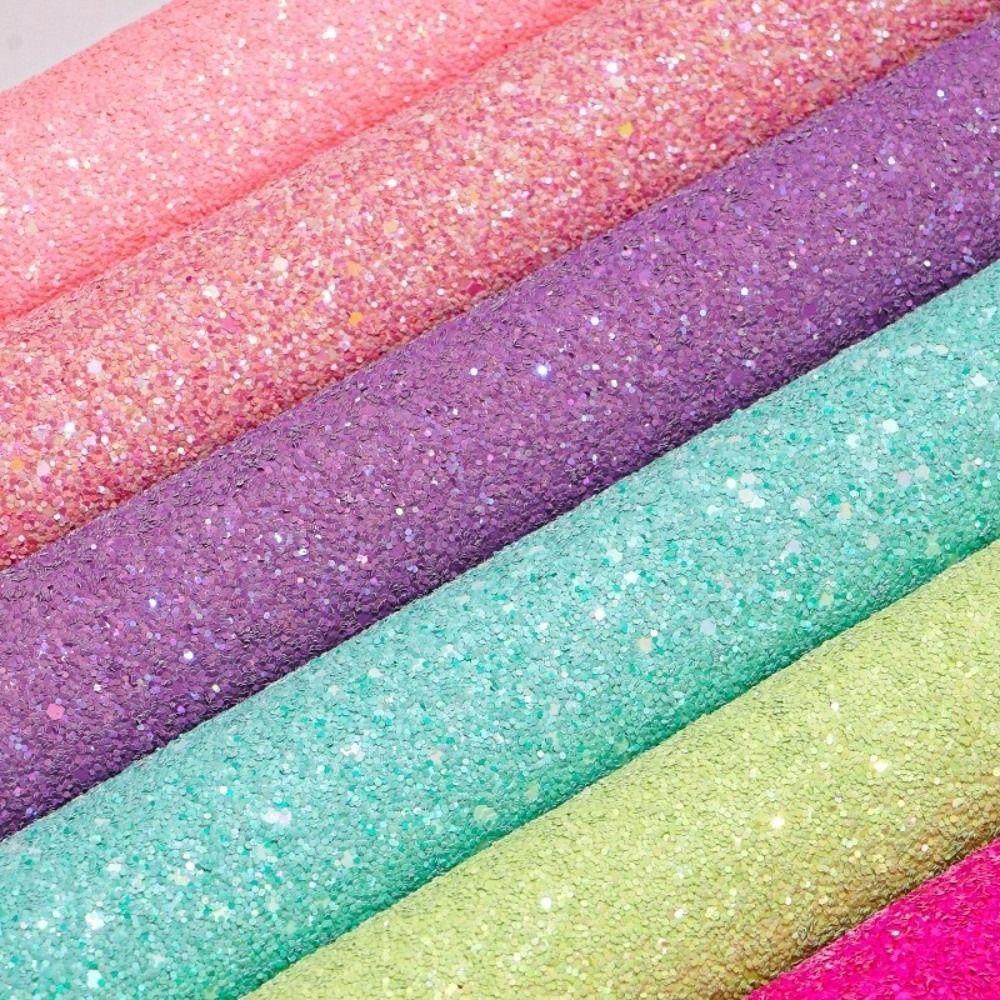 Chunky Glitter Artificial Leather Fabric Colorful Glitter Faux Leather  DIY Hairbow Accessories