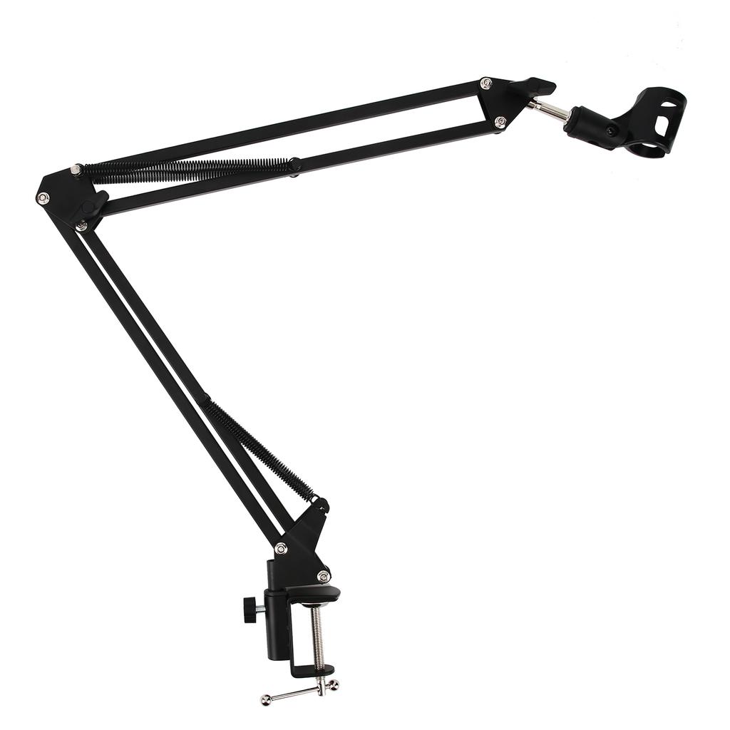 Микрофонная стойка-ножницы подвесная профессиональная металлическая с регулируемым рычагом держатель для микрофона черная