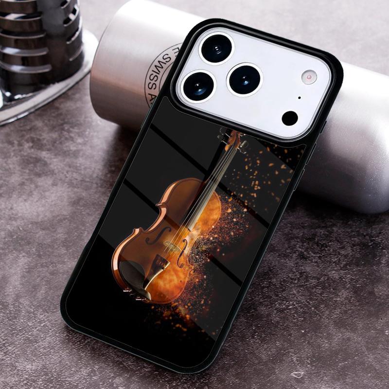 Мягкий чехол для телефона с рисунком музыкальной скрипки и гитары для iPhone 17 16 15 Pro Max Air 14 13 12 11 Plus Ударопрочный чехол Capa Cover