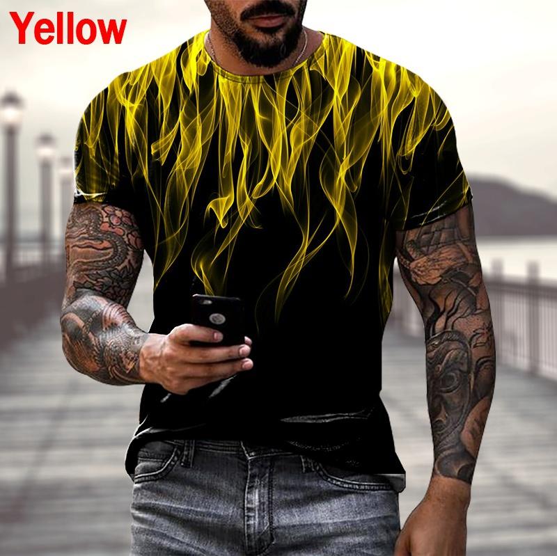 Модная повседневная классическая 3D-печать мужская футболка с круглым вырезом и коротким рукавом в уличном стиле