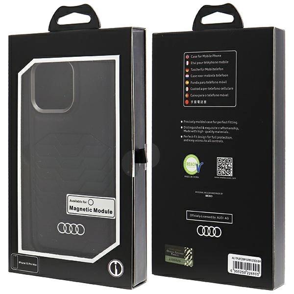Audi Synthetic Leather Case With Magsafe For Iphone 15 Pro Max - Black