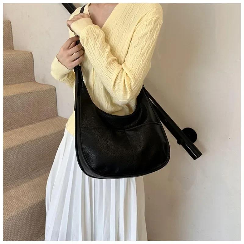 Высококачественная фактурная сумка для женщин большой вместимости, новая осенне-зимняя ретро-сумка через плечо, повседневная водоизмещающая сумка