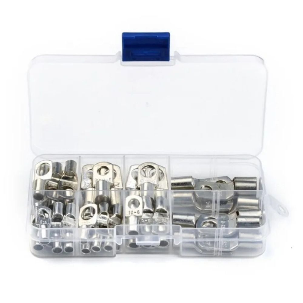 60CPS SC6-25 Copper Ring Terminal Cold Pressing Wire Lug Connector Ring  Assortment Car Auto