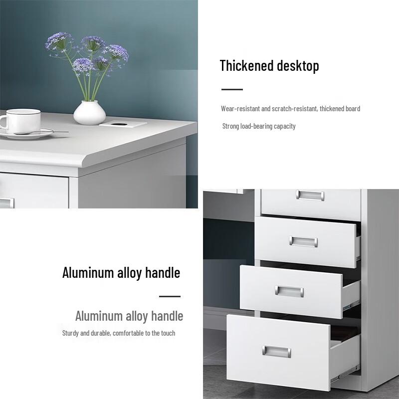 WEZHO Steel Office Computer Desk with Lock Drawer