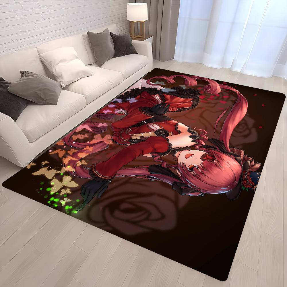 Hololive Houshou Cartoon Room Mats Anti-slip Absorb Water Long Strip Cushion Bedroon Mat Household Carpets