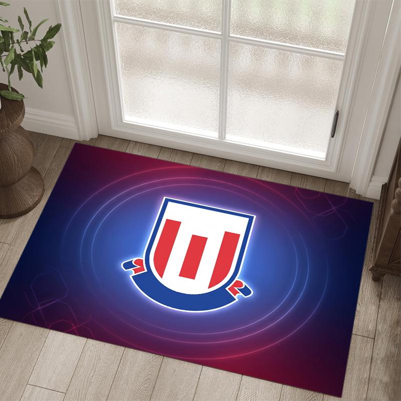 Stoke City Football Design Crystal Velvet Carpet Cozy Non?Slip Printed Rug For Bedroom Living Room Entrance