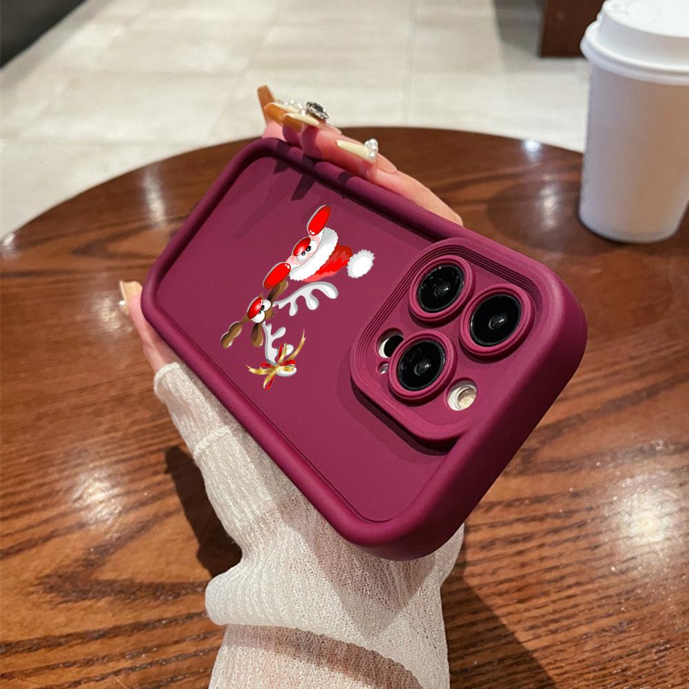 N101 Merry Christmas art Soft Angel Eyes Phone Cases для iPhone 16 15 14 13 11 Pro Max 8 7 6s Plus 12 mini XR XS Max SE Shockproof Cover