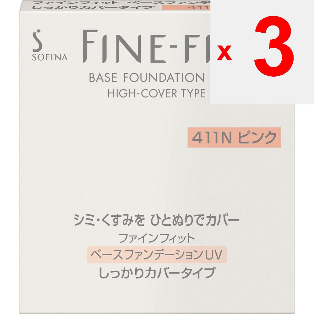 Kao Sofina FINE FIT Base Foundation UV Firm Cover Type 411 Pink Foundation (liquid, Gel, Cream) Use After Your Skin Has Been Toned with Basic Cosmetic