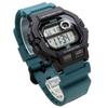 Casio Спортивные цифровые мужские часы с памятью на 60 кругов, WS-1400H-3AV, Модель для зарубежного рынка, Черный/Сине-зеленый [Параллельный импорт]