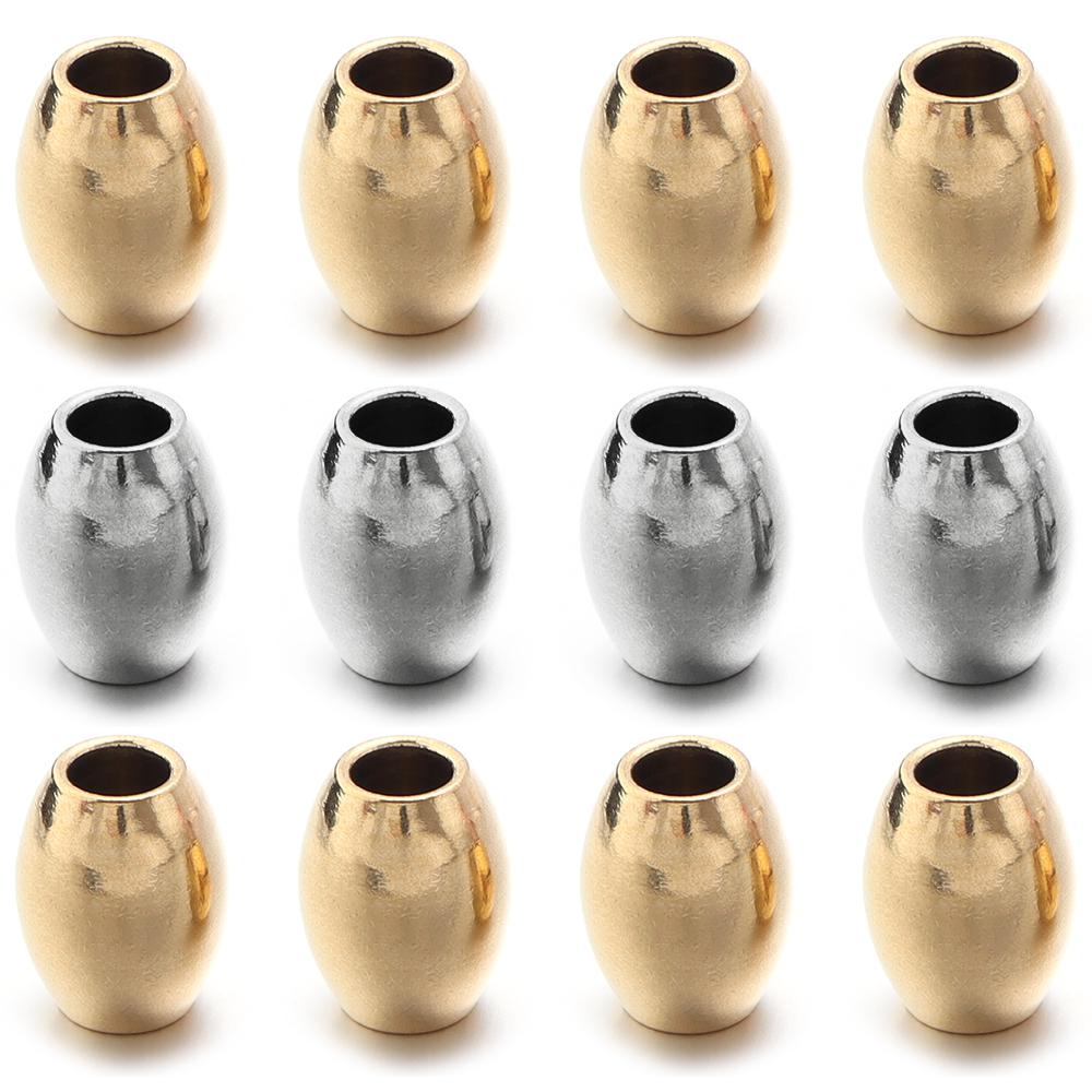 20-50 шт. Бусины из нержавеющей стали для риса, Loose Spacer, Круглые, Овальные бусины для изготовления ювелирных изделий, DIY, Аксессуары для браслетов, Ожерелий ручной работы