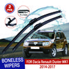 For Dacia Renault Duster MK1 2014-2017 Car Windshield Wiper U-type Soft Rubber Frameless Bracketless Car Wipers 20"+20"