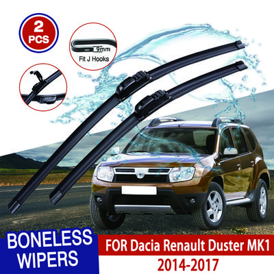 Для Dacia Renault Duster MK1 2014-2017 автомобильный стеклоочиститель U-образный мягкий резиновый бескаркасный без кронштейна автомобильные дворники 20"+20"