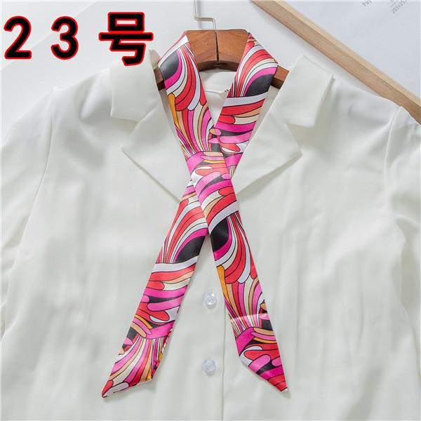 Luxury Brand Bag Scarf Foulard Femme Hijab Scarf Women Hair Silk Scarf Handle Bag Ribbons Long Skinny Scarves