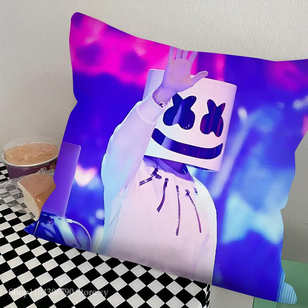 Наволочка для подушки DJ M-Marshmello Квадратная подушка Спальня Диван Подушка для отдыха и комфорта Автомобиль Гостиная Домашний декор
