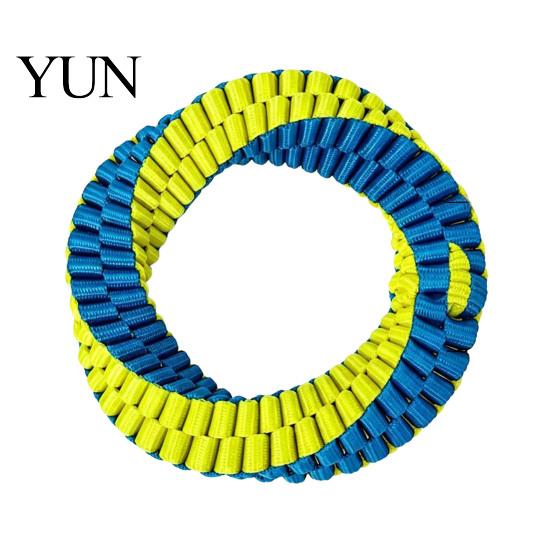 Textured Woven Nylon Chew Toy Dog Dental Tug Toy, Interactive Teeth Cleaning Washable Toys for Dogs Round or Figure 8 Design, Chewing Tugging