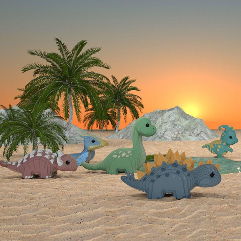 Three-dimensional 3D Cardboard Dinosaur Puzzle Dinosaur Animal Model Toy  Kindergarten