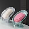1PCS Leaf Style Drain Soap Holder Suction Cup Mounted Soap Box for Bathroom Kitchen Drying Rack Shower Accessories Sponge Tray