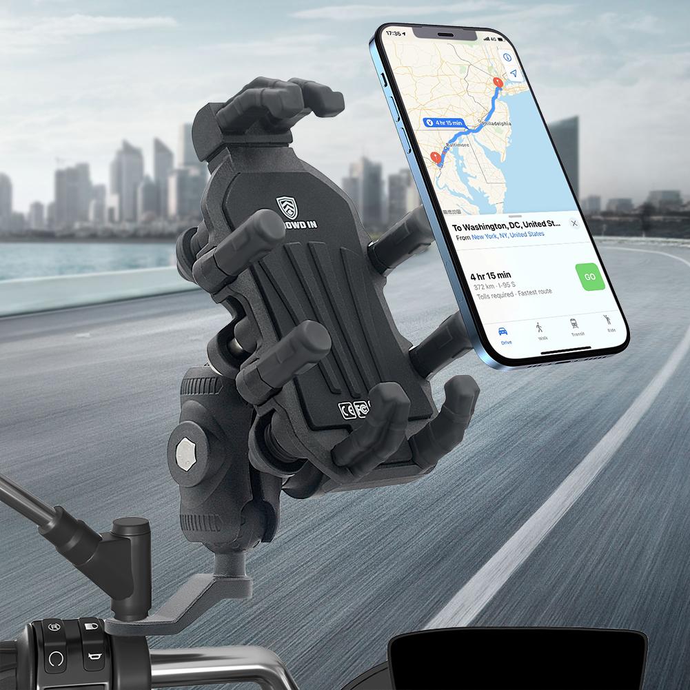 Mobile Phone Stand with Shock Absorber Handlebar Side Mirror Stand Anti-Theft