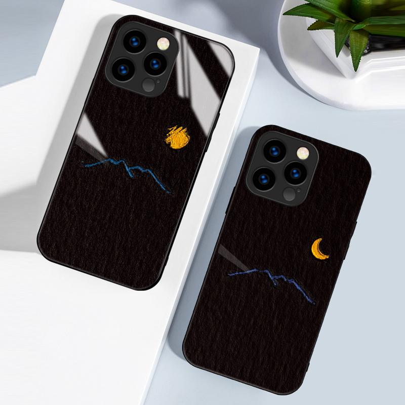 Закаленный стеклянный корпус с принтом Moon Night Mountain, защитный чехол, мягкий чехол из ТПУ для Xiaomi Redmi