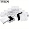 12pcs Marble Pattern Jewelry Gift Boxes Cardboard Jewelry Boxes Small Square Gift Box with Black Sponge Insert for Jewelry Display and Packaging Ring