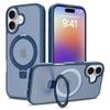Чехол для iPhone 17 с подставкой, Совместимый с MagSafe, Ударопрочный, Тонкий, Полупрозрачный, Матовый чехол для телефона, Подходит для iPhone 17