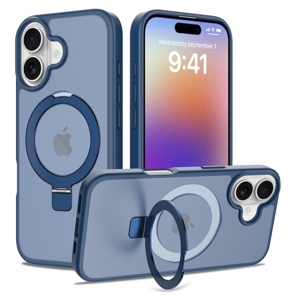 Чехол для iPhone 17 с подставкой, Совместимый с MagSafe, Ударопрочный, Тонкий, Полупрозрачный, Матовый чехол для телефона, Подходит для iPhone 17