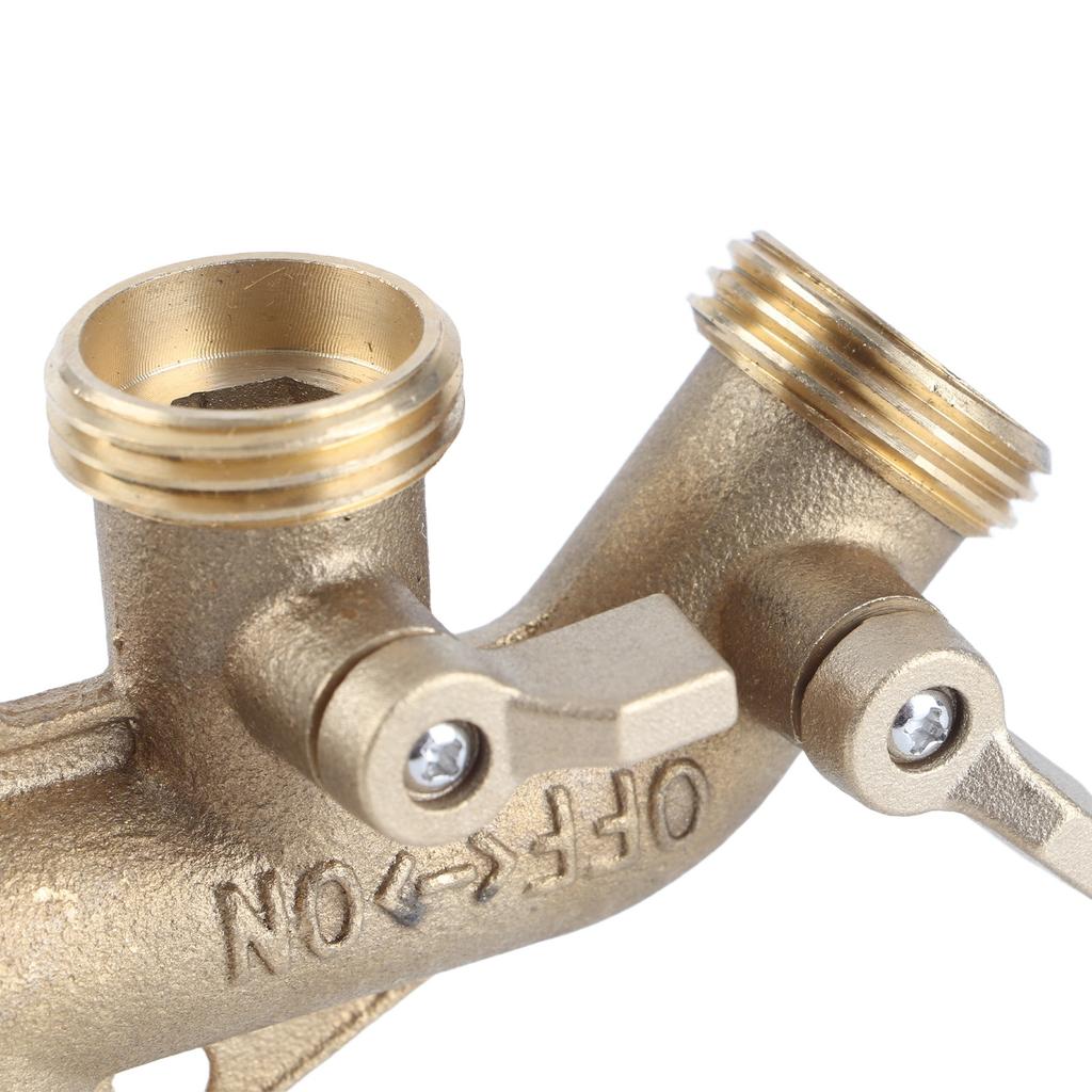 G3/4 Brass 4‑Way Garden Hose Splitter Ball Valve Hose Adapter Water Faucet Valve Connector