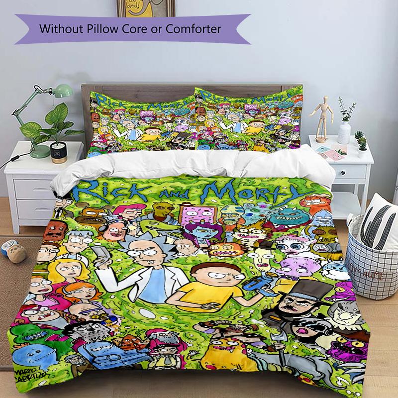 Rick Morty Cosmic Adventure Print 3Pcs Bedding Setduvet Cover With 2 Bedropillowcase Home Birthday Gift