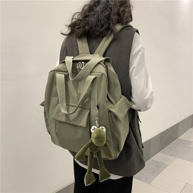 Однотонный женский рюкзак Школьная сумка для девочек-подростков Наплечная дорожная сумка Школьные рюкзаки Рюкзак из холста KTB