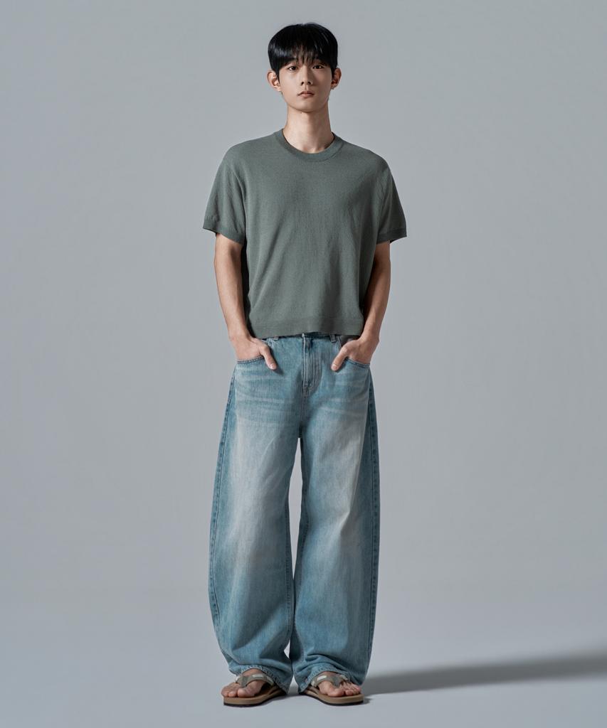 WAAR M1092 Airy Round Knit_Sage Green