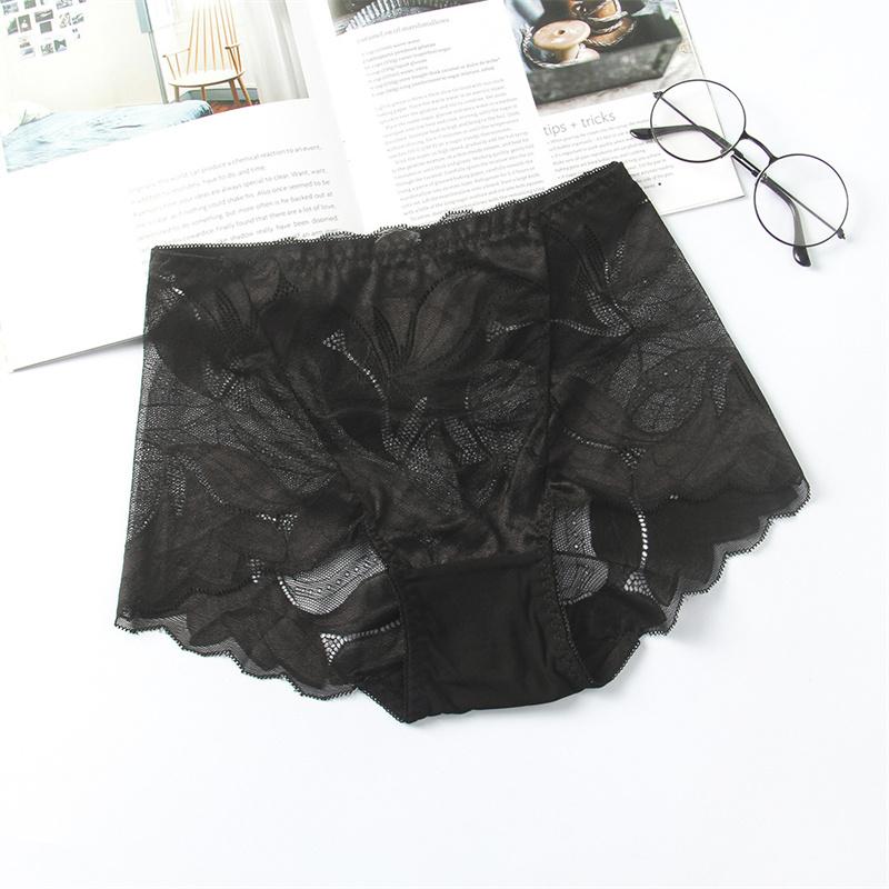 14 Color Women Ultra-thin Lace Panties Mid Waist Breathable Sexy Lingerie Europe Plus Size Briefs Abdomen Hip Lift Knickers