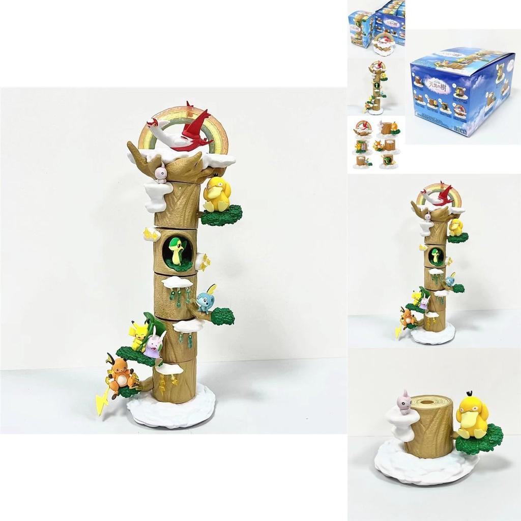 Cute Weather Tree Pokemon Stump Pikachu Blind Box Pvc Figure Anime Collectible