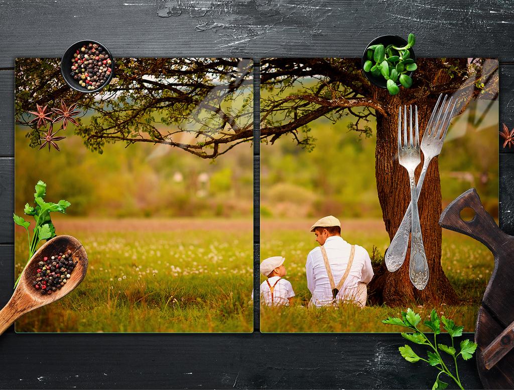 Glass protective plate for stove 2x45x52 Tree
