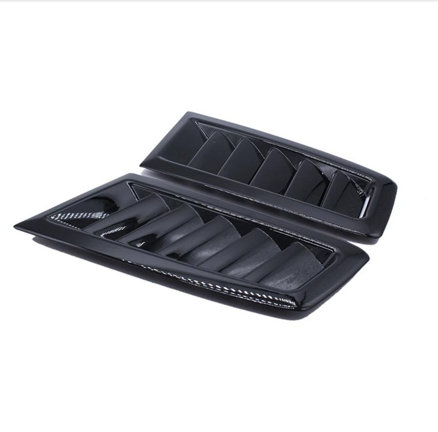 1 Pair Glossy Black Car Front Bonnet Vent Hood Air Flow Intake Decorative Cover