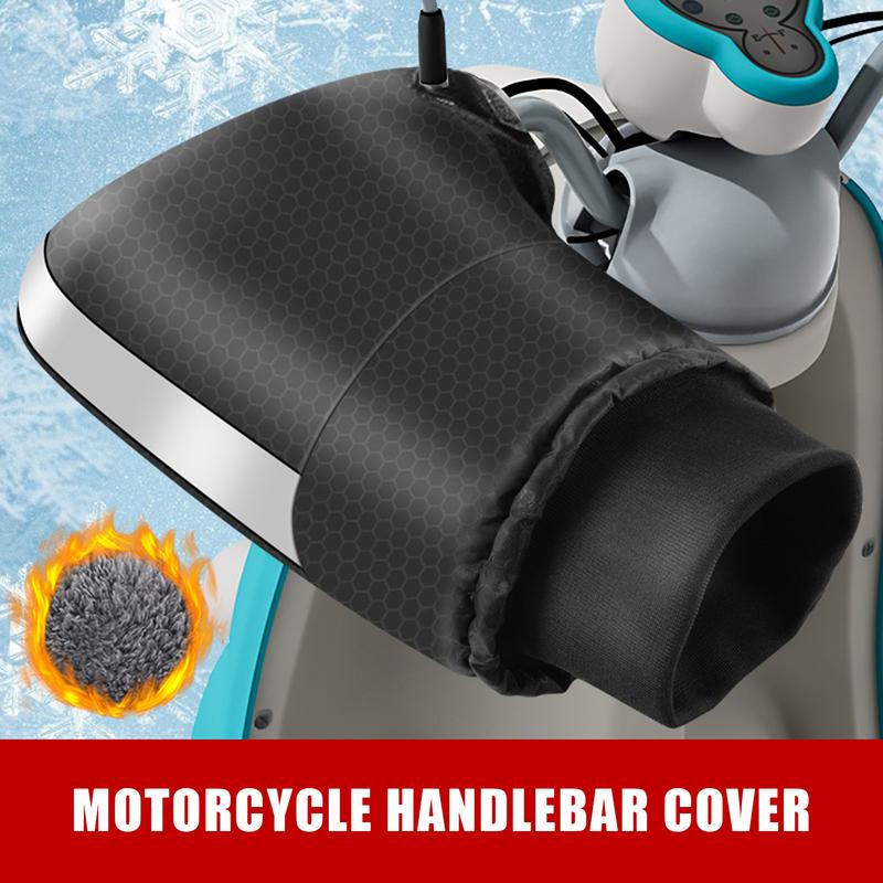 1 Pair Motorcycle Handlebar Muffs Winter Cycling Gloves Waterproof Handle Bar Mitts Snowmobile E-Bike Motorbike Thermal Gloves