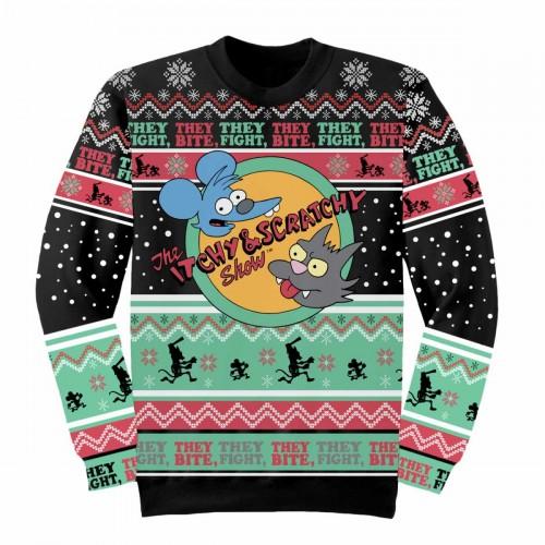 The Simpsons Unisex Adult Itchy And Scratchy Show Knitted Jumper