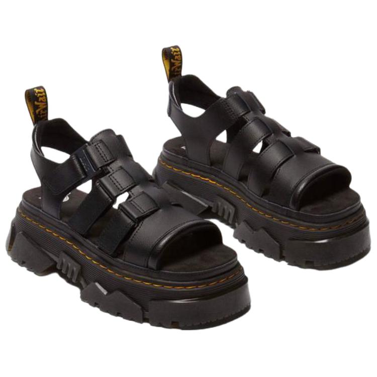 Dr. Martens Mattison 3 Минималистичные удобные римские сандалии из ПУ-кожи Женские сандалии Черные 40891001