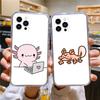 Мультяшный милый аксолотль Чехол для телефона для iPhone Apple 15,14,13,12,Mini,11,Pro,Max,Plus,X,XR,XS,8,SE,2020,Plus Прозрачный чехол
