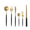 Andoo Cutlery Set, Stylish Gold Stainless Steel Knife, Spoon, Fork, Cake Teaspoon, and Chopsticks, Dishwasher Safe, Perfect Gift for Christmas or Wedd
