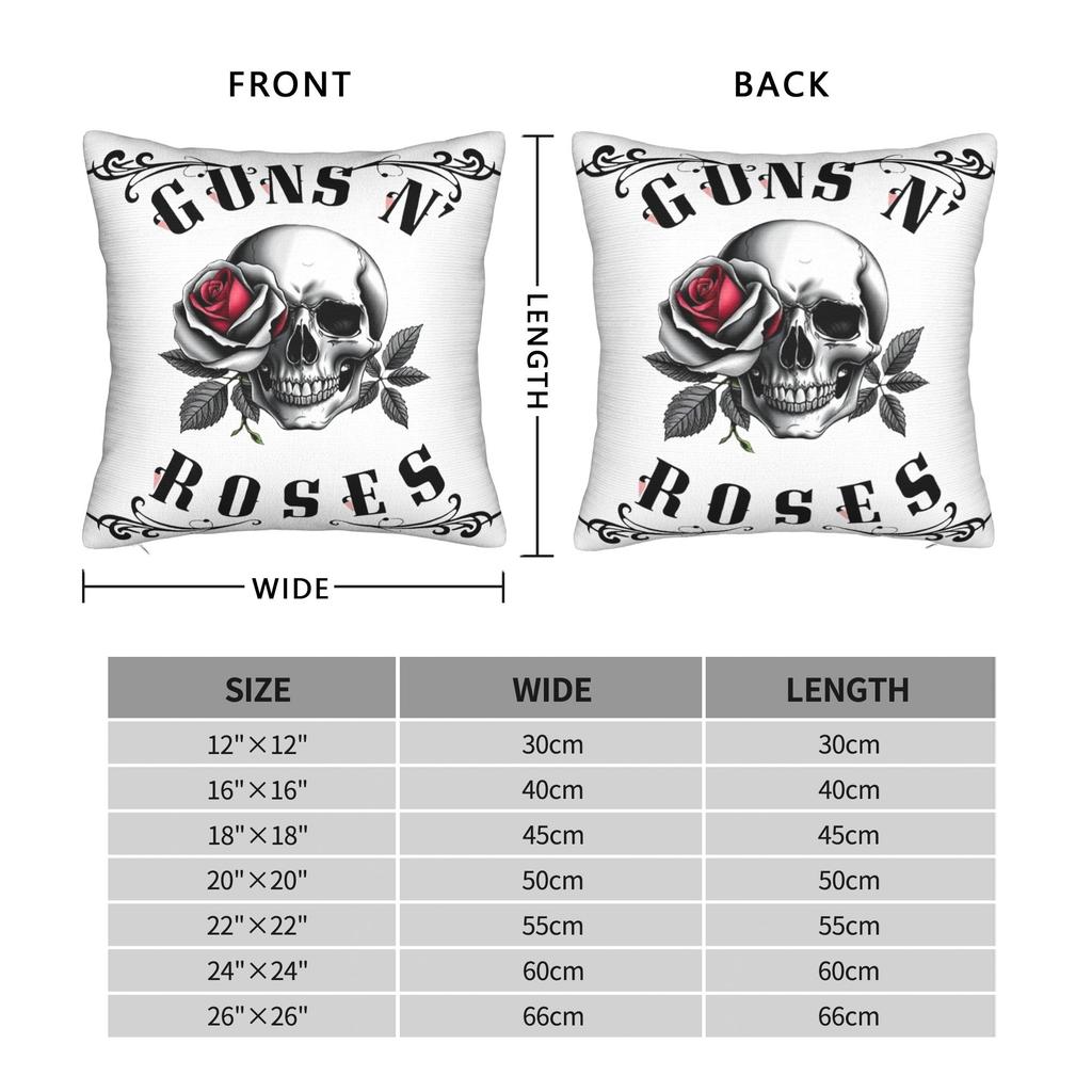 Музыкальная группа Rock G-Guns N Roses Наволочка Мягкая Ткань Чехол для Подушки Декор Чехол для Декоративной Подушки Дом Квадратный 18''