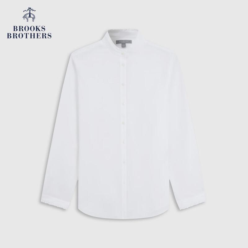 Женская повседневная рубашка Brooks Brothers с воротником-стойкой, рюшами и длинным рукавом