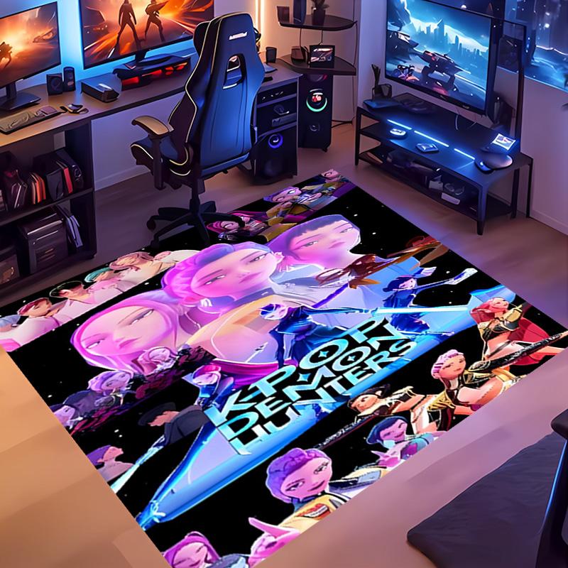 1pc Kpop Hunter4 Entrance Mat, Non-Slip Mat Area Rug,Room Decor, Outdoor Decor, Kitchen Rug,Doormat - Machine Washable, Easy to Clean