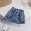 Юбка из денима для девочек в корейском стиле - весна/лето 2025 г., модная универсальная короткая юбка
