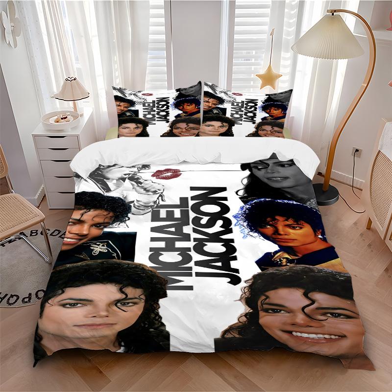 Michael Jackson'S Legacy Print 3Pcs Bedding Setduvet Cover With 2 Bedropillowcase Home Birthday Gift